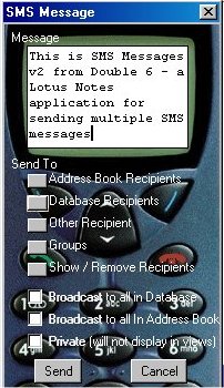 SMS Messaging v3 - A Lotus Notes application for sending multiple SMS Messages
