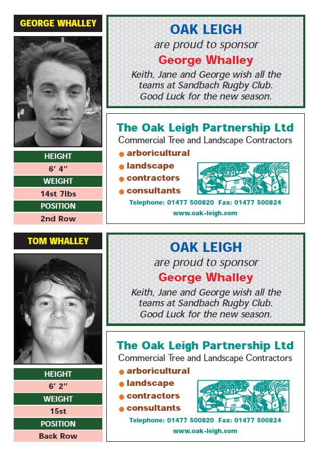Sandbach 1st Team Squad 2012-2013